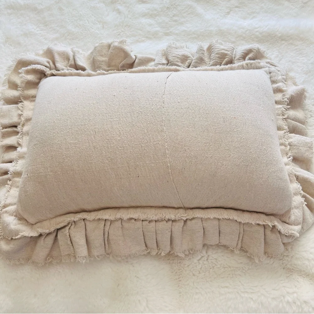 Funny Ruffled Throw Pillow  24”x17”